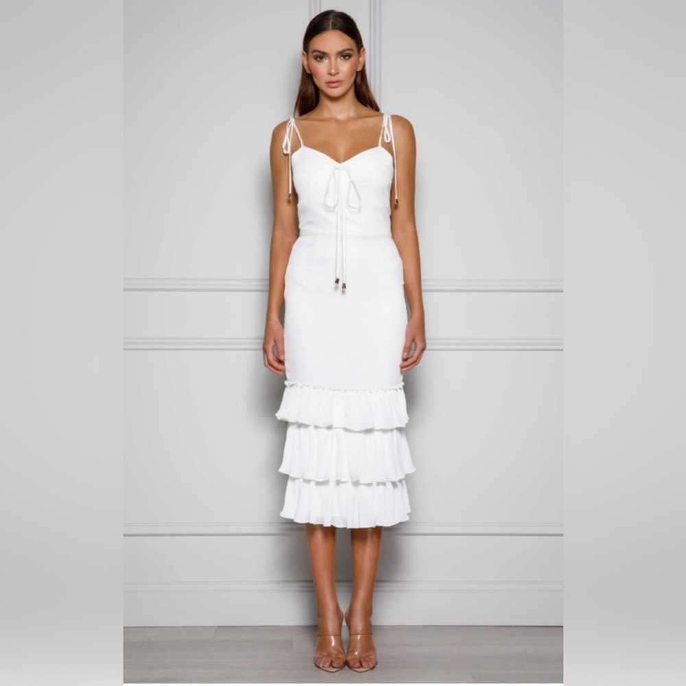 Elle Zeitoune Alexandria Ruffle Sheath Dress